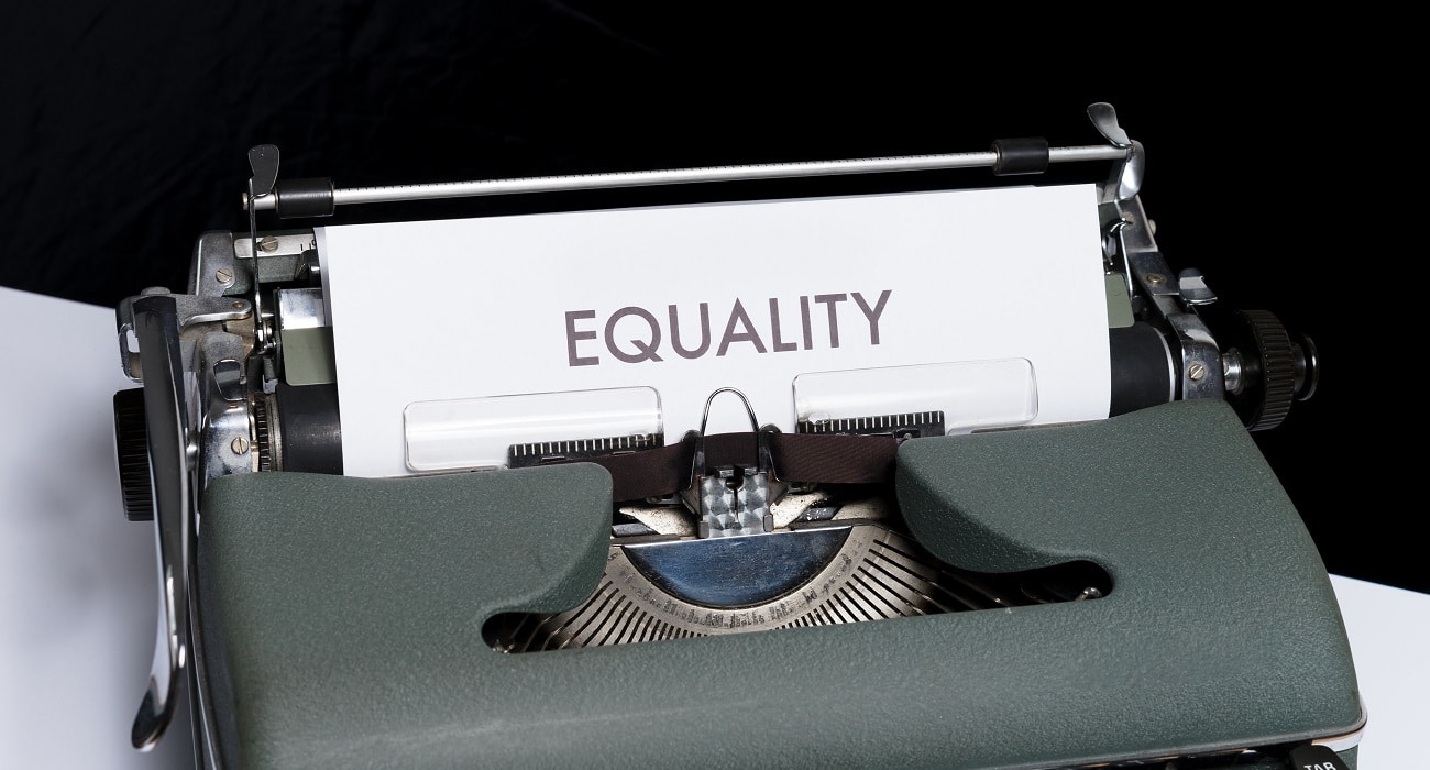 Equality is written on a typewriter