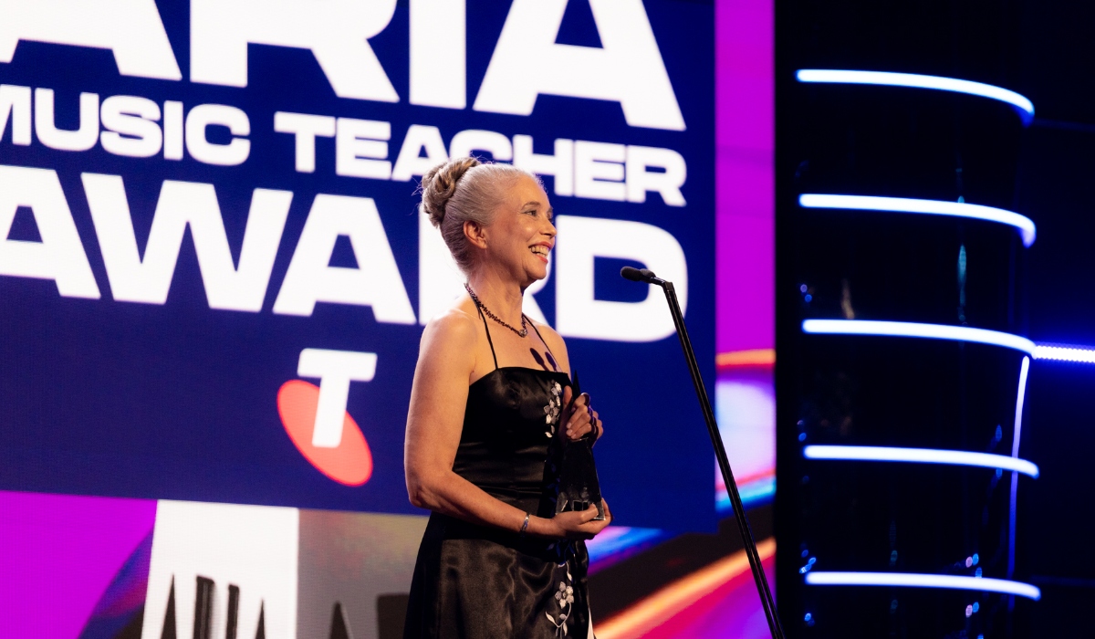 Southport Special School music teacher, Sue Lowry, wins the 2023 Telstra ARIA Music Teacher Award.