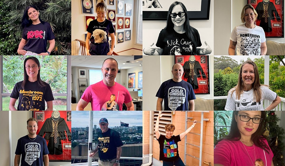 The Alberts team don their favourite t-shirts for AusMusic T-shirt Day 2023!